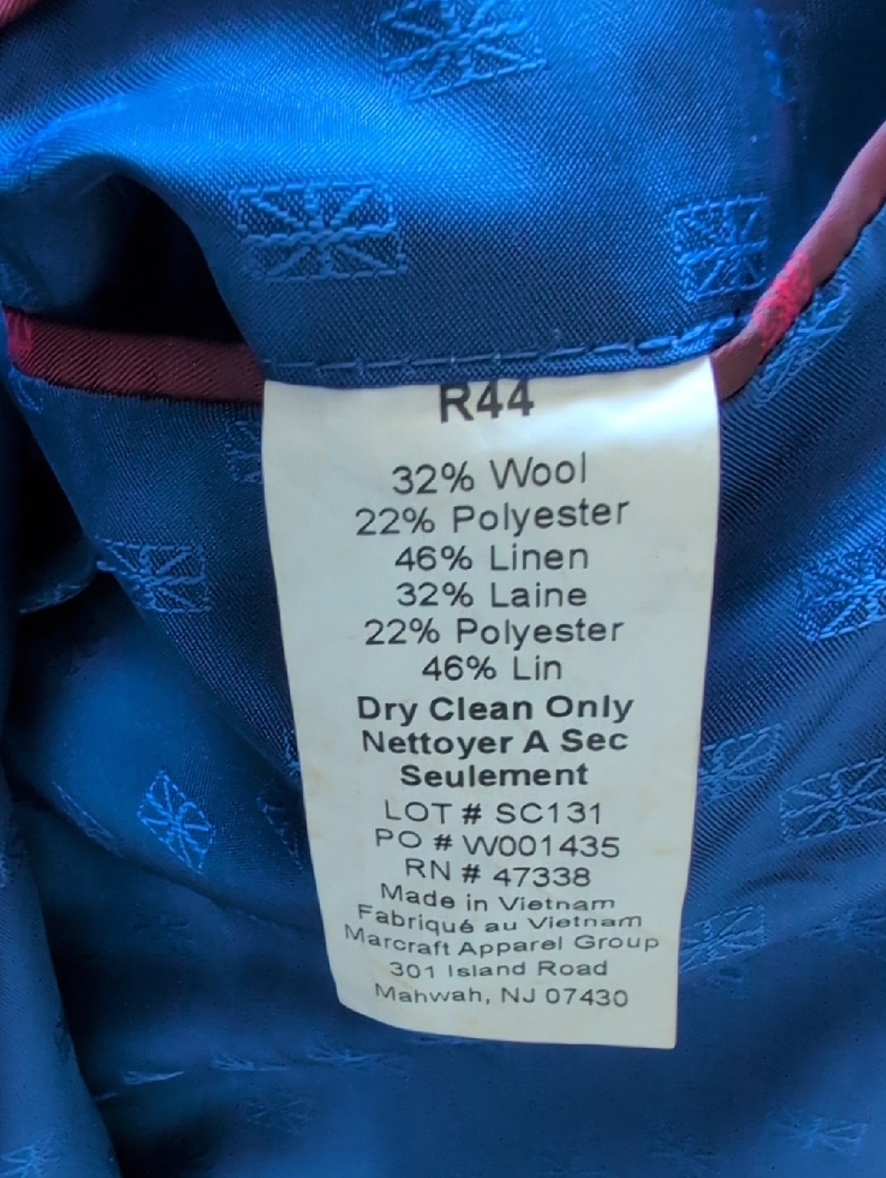 Ben Sherman Blue Plaid Sport Coat Blazer 44 R - Picture 7 of 8